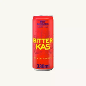 Bitter Kas Alcohol Free Bitter Flavored Soda, can 33cl front