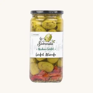 La Sabrosita Gordal Aliñada pitted olives, from Seville, jar 690g